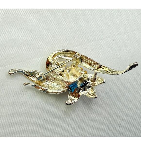 Vintage 1960s Juliana D&E Amethyst & AB Rhinestone Floral Spray Brooch - Picture 4 of 9